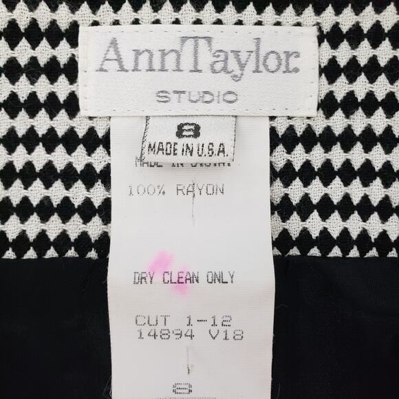 Vintage Ann Taylor Blazer Jacket Made in USA Size 8 Harlequin Diamond Print - Picture 12 of 12